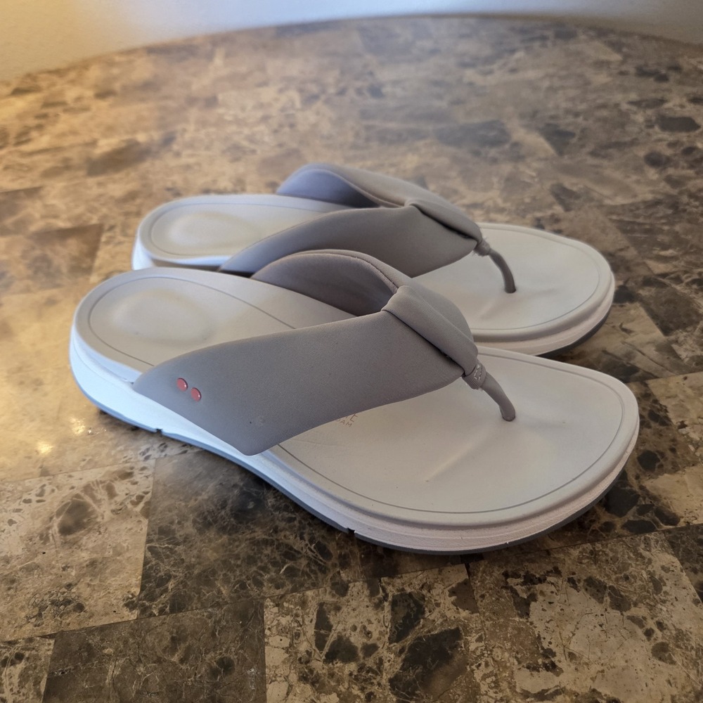 Ryka Timid sz 7.5 wide gray re-zorb lite flip flop sandals casual lightweight